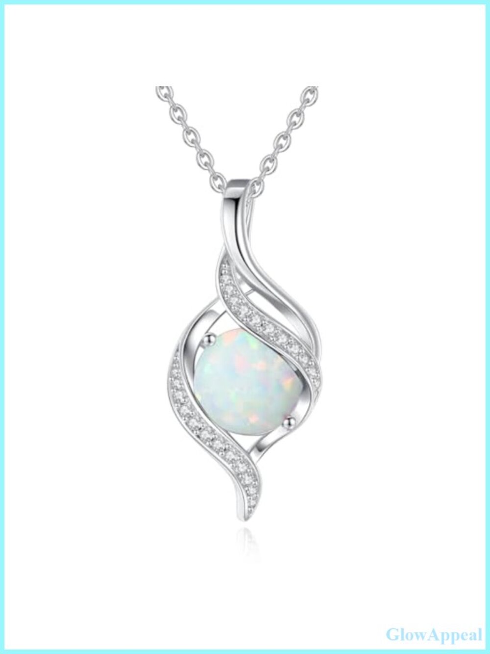 Created Opal Birthstone Pendant Necklace October Gift for Her